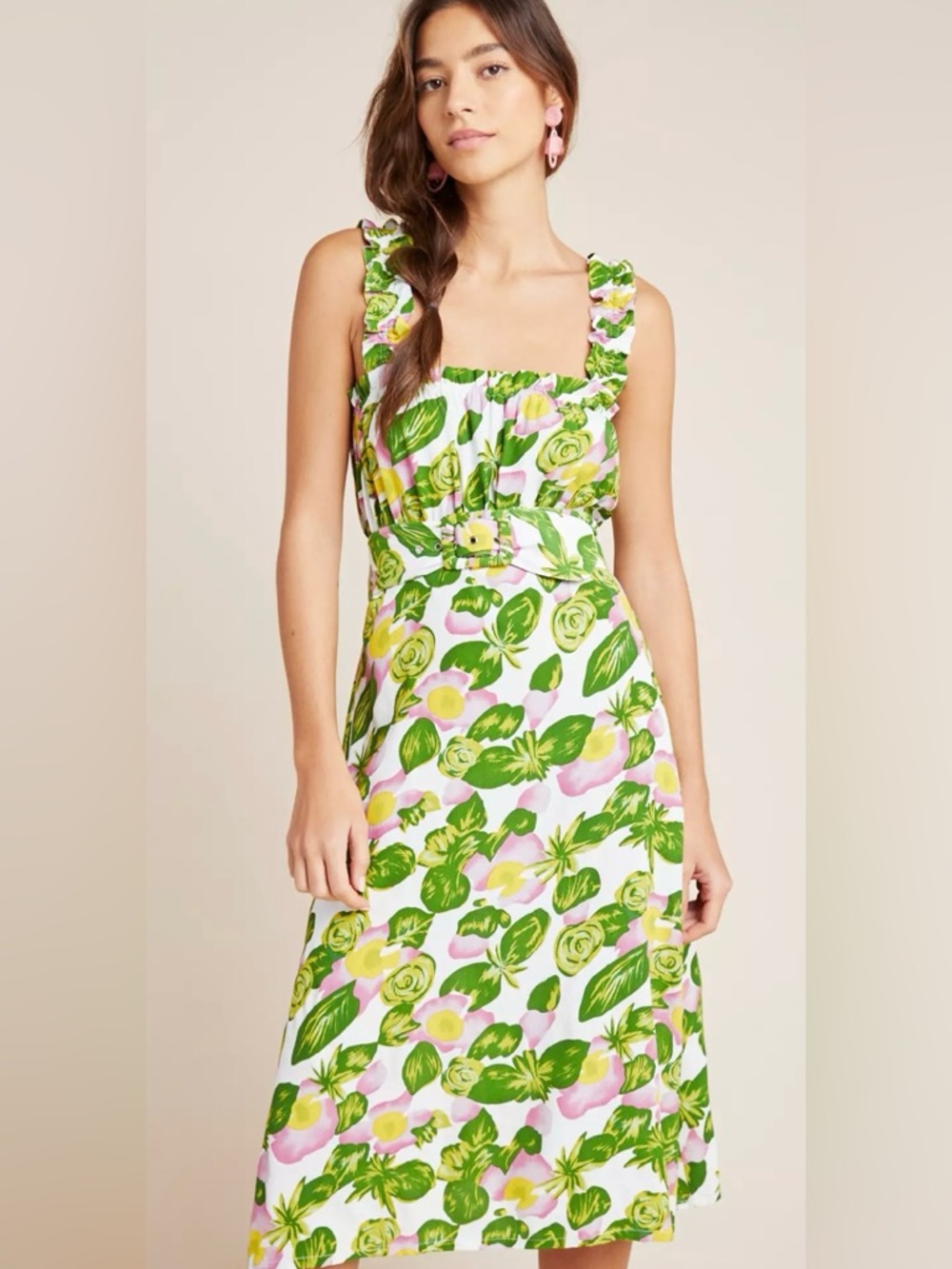 Faithfull the Brand Mae Belted Midi Dress